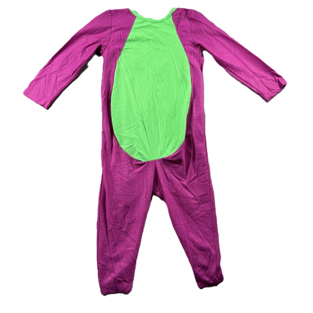 Vintage 1997 Barney the Dinosaur Kid Costume Jumpsuit Dress Up Pretend 2-4 G214